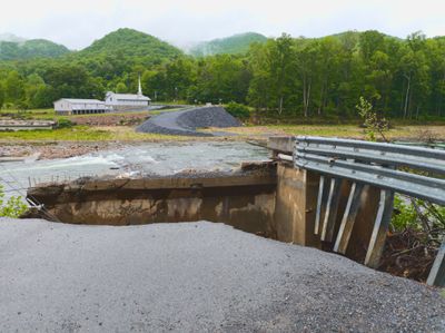 Bridge Destroyed by Helene